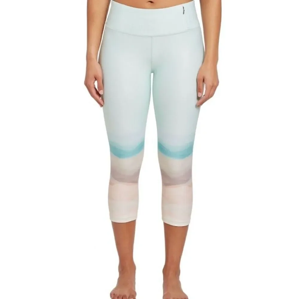 NWT CALIA Essential Mid-rise Capri Leggings (Mint Landscape) - Large